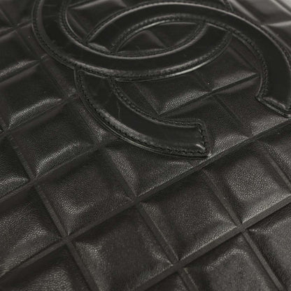 Chanel Chocolate Bar CC Tote Quilted Leather, BLACK, LEATHER, Tote bag