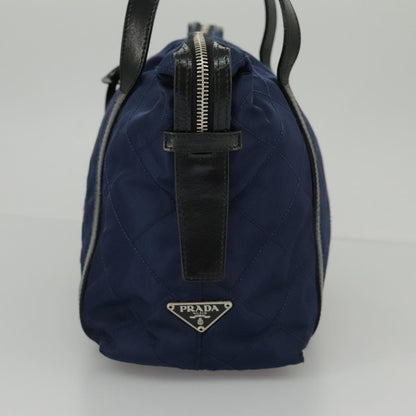 Prada Chain Shoulder Bag Quilted Tessuto, NAVY, NYLON, Shoulder bag
