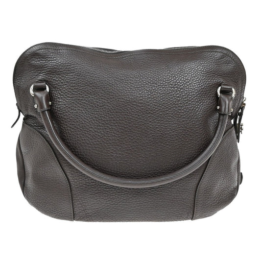 Salvatore Ferragamo Gancini handbag Leather, GRAY, LEATHER, Handbag