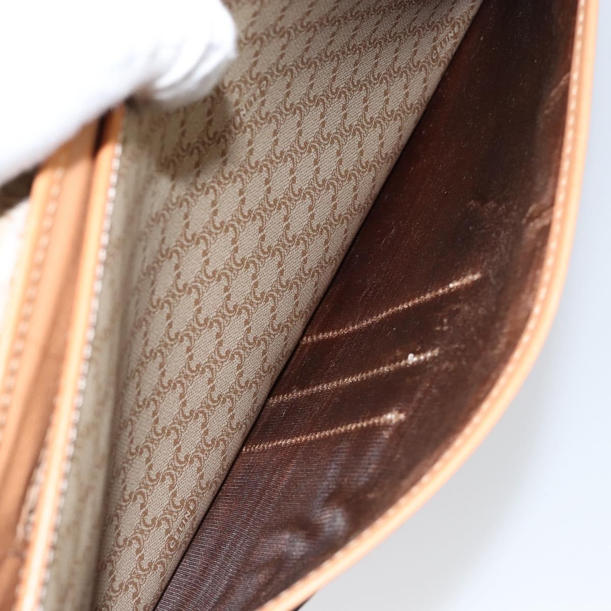 Celine Macadam Shoulder Bag PVC Leather, BEIGE, CANVAS, Shoulder bag