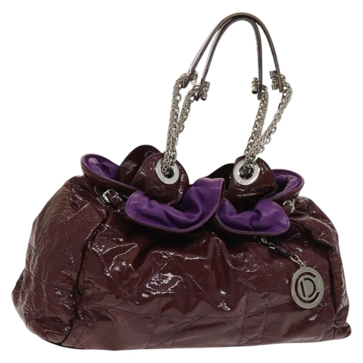 Christian Dior Le Trente Bag Cannage Quilt Patent, PURPLE, PATENT_LEATHER, Shoulder bag