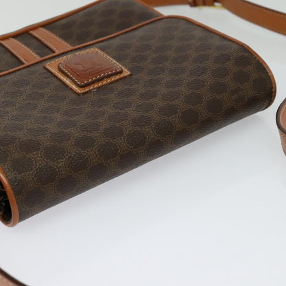 Celine Macadam Shoulder Bag PVC Leather, BROWN, CANVAS, Shoulder bag