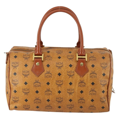 MCM Visetos logogramme Handbag Canvas and Leather, BROWN, CANVAS, Travel bag