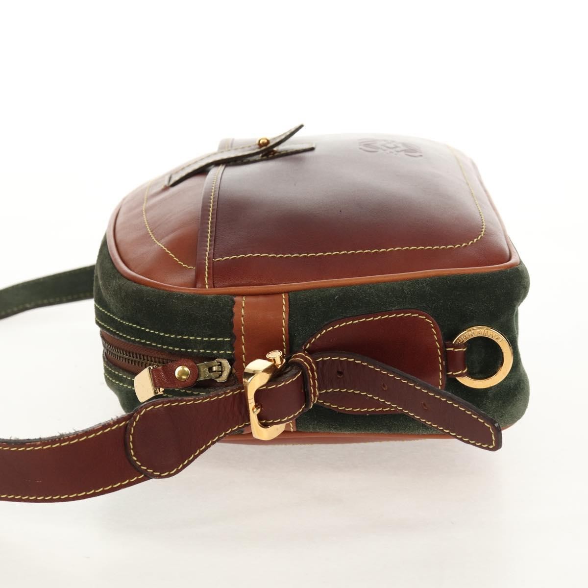 Loewe Anagram Shoulder Bag Suede, BROWN, SUEDE, Shoulder bag