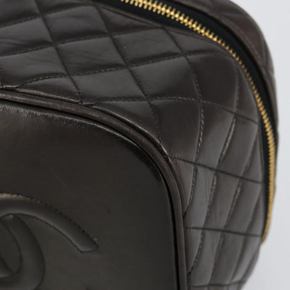 Chanel Vanity pouch Leather, BLACK, LEATHER, Toiletry Case