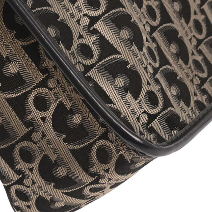 Christian Dior Vintage Trotter Flap Shoulder Bag Diorissimo Canvas, BLACK, CANVAS, Shoulder bag
