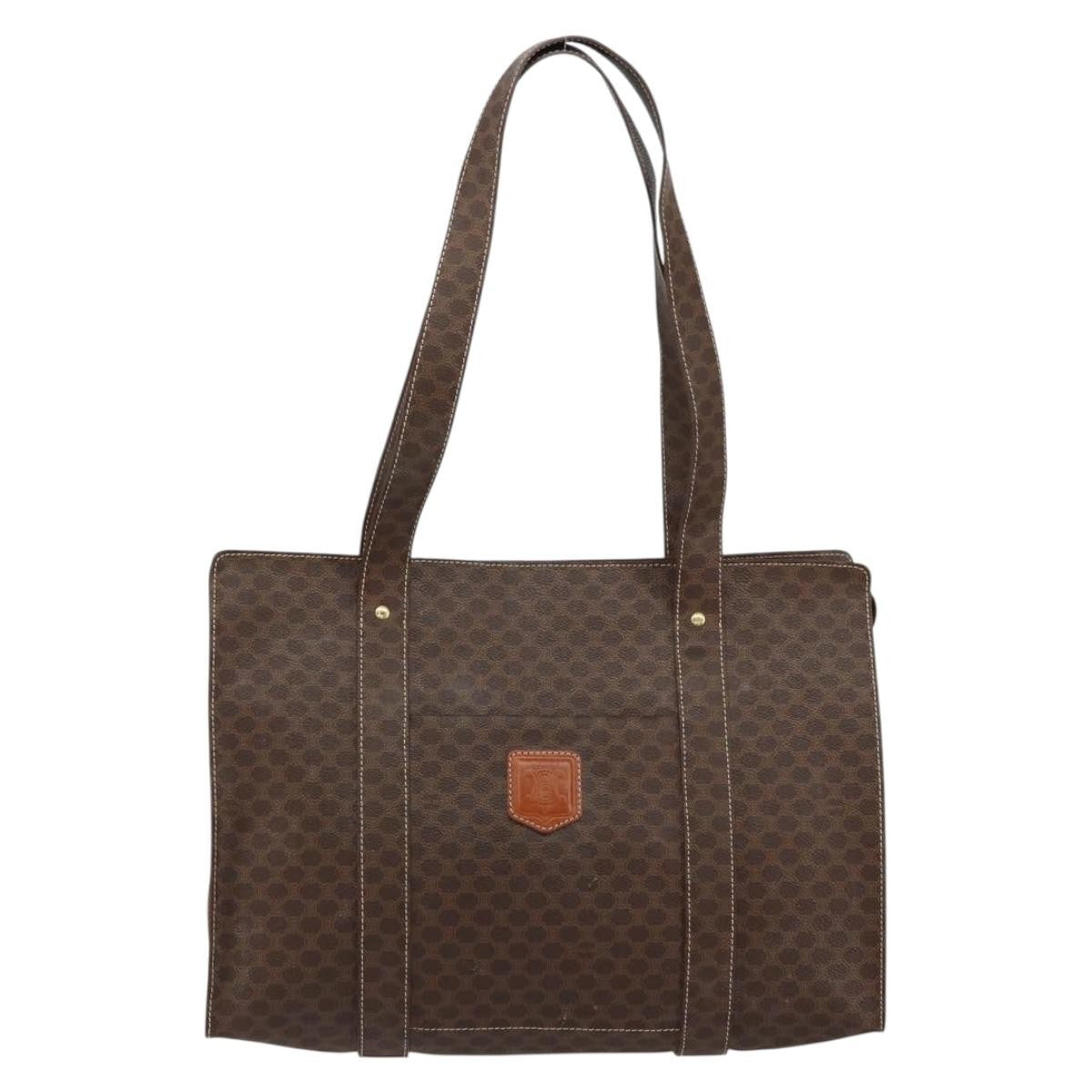 Celine Vintage Macadam Tote bag Canvas, BROWN, CANVAS, Tote bag