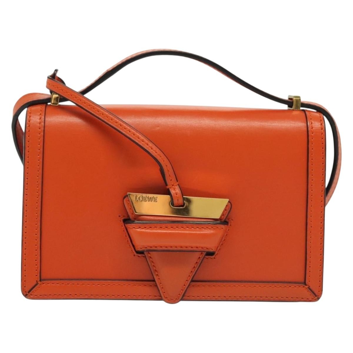 Loewe Barcelona Shoulder Bag Leather, ORANGE, LEATHER, Shoulder bag