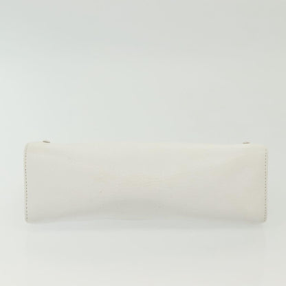 Loewe Flat Zip Pouch Leather, WHITE, LEATHER, Clutche & pouche