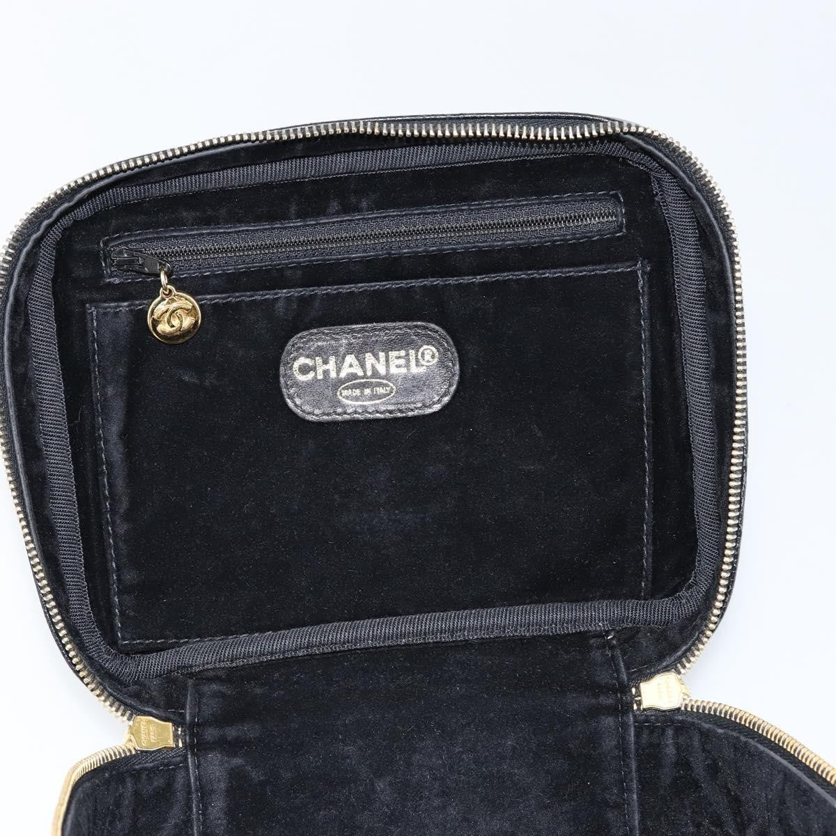 Chanel Vintage Timeless Zip Around Vanity Case Caviar, BLACK, LEATHER, Clutche & pouche