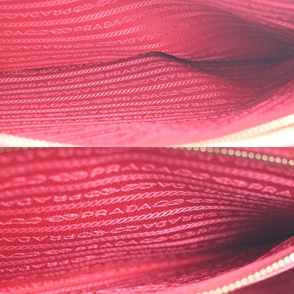 Prada Double Zip Lux Tote Saffiano Leather, RED, LEATHER, Tote bag