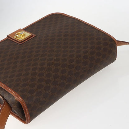 Celine Vintage Macadam Shoulder Bag Canvas and Leather, BROWN, CANVAS, Shoulder bag
