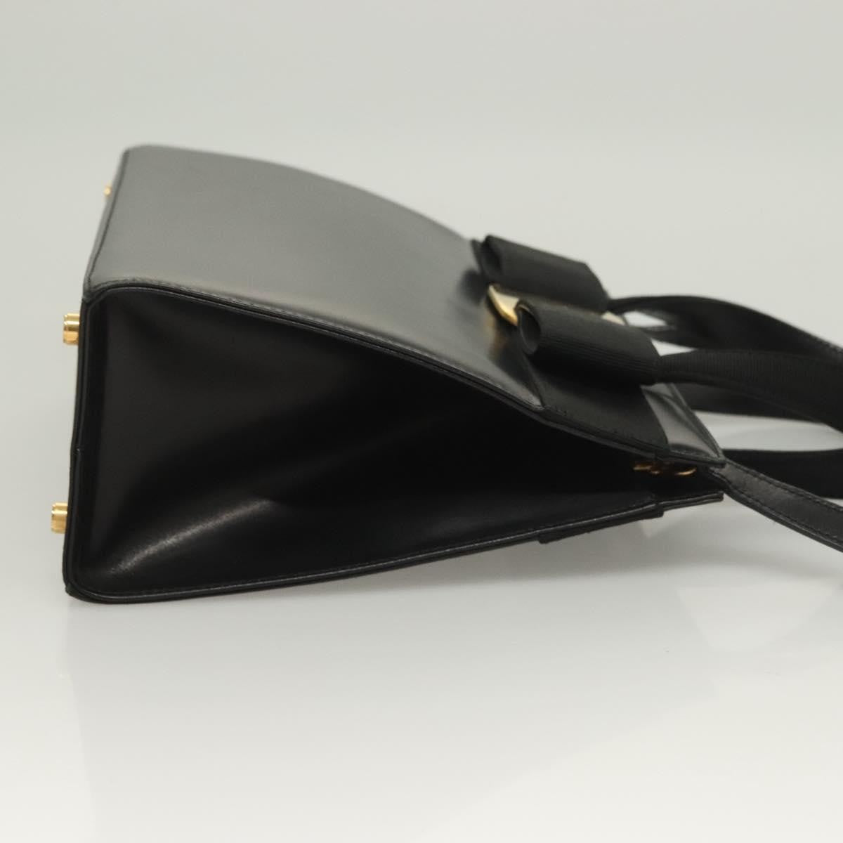 Salvatore Ferragamo Convertible Vara Bow Tote Leather, BLACK, LEATHER, Handbag