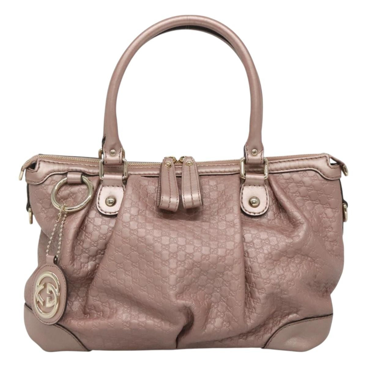 Gucci Sukey Top Handle Satchel Microguccissima Leather, PINK, LEATHER, Tote bag