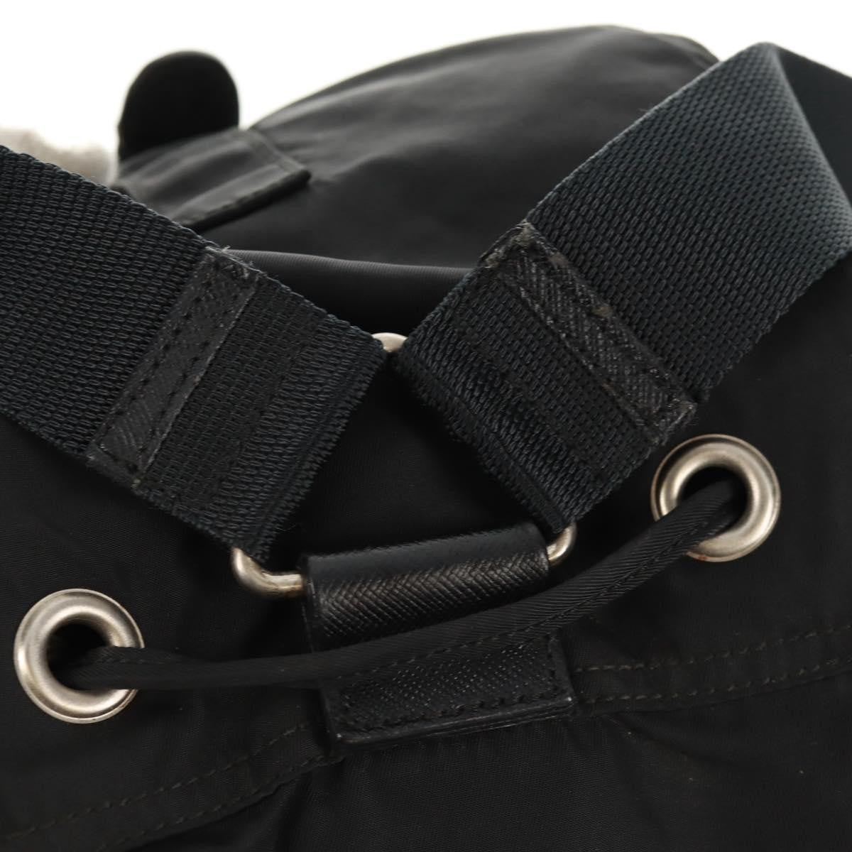 Prada Front Pocket Buckle Backpack Nylon, BLACK, NYLON, Backpack