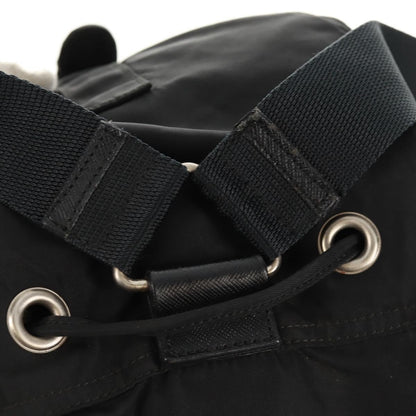 Prada Front Pocket Buckle Backpack Nylon, BLACK, NYLON, Backpack