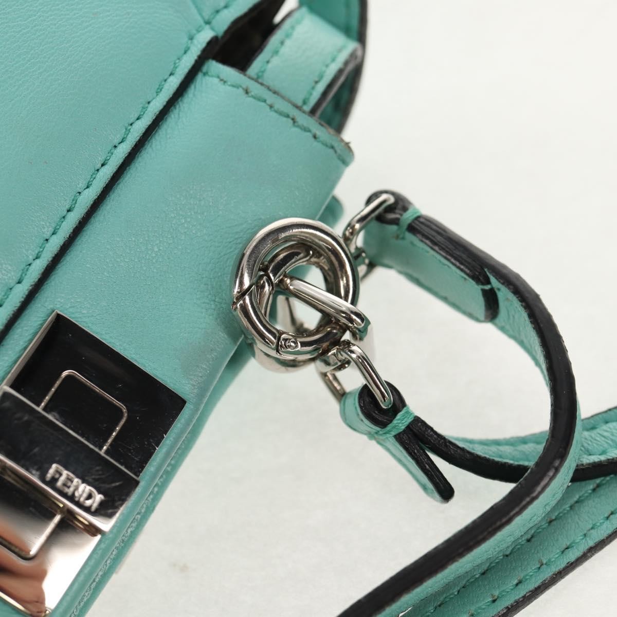 Fendi Peekaboo Bag Leather, TURQUOISE, LEATHER, Handbag