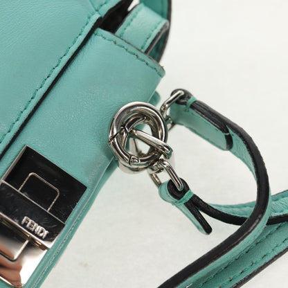Fendi Peekaboo Bag Leather, TURQUOISE, LEATHER, Handbag