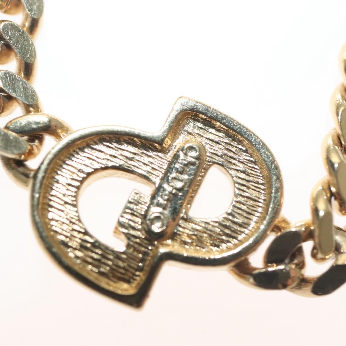 Christian Dior CD Pendant Necklace Metal and Crystals, GOLD, METAL, Bracelet