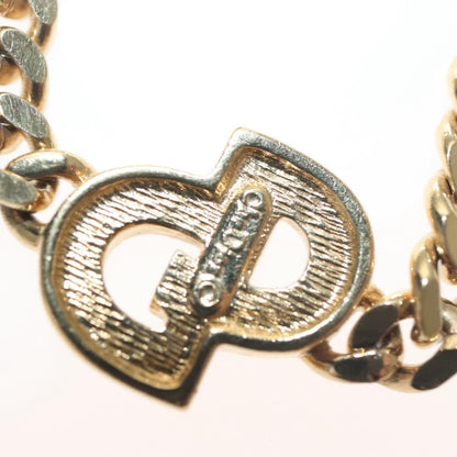 Christian Dior CD Pendant Necklace Metal and Crystals, GOLD, METAL, Bracelet