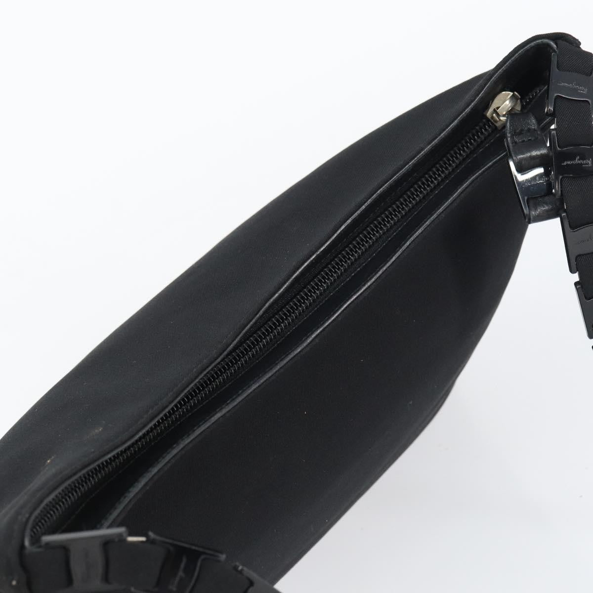 Salvatore Ferragamo Vala Shoulder Bag Nylon, BLACK, NYLON, Shoulder bag