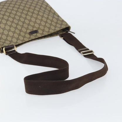 Gucci Zip Top Messenger Bag GG Coated Canvas, BEIGE, PVC, Shoulder bag