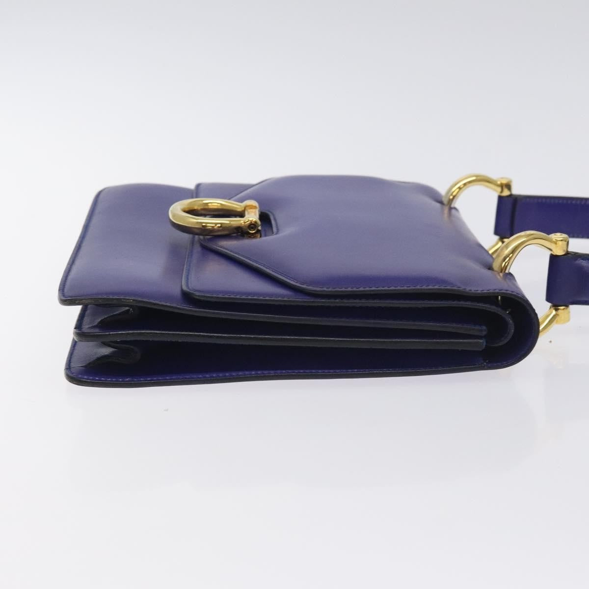 Celine Gancini Handbag Leather, PURPLE, LEATHER, Handbag
