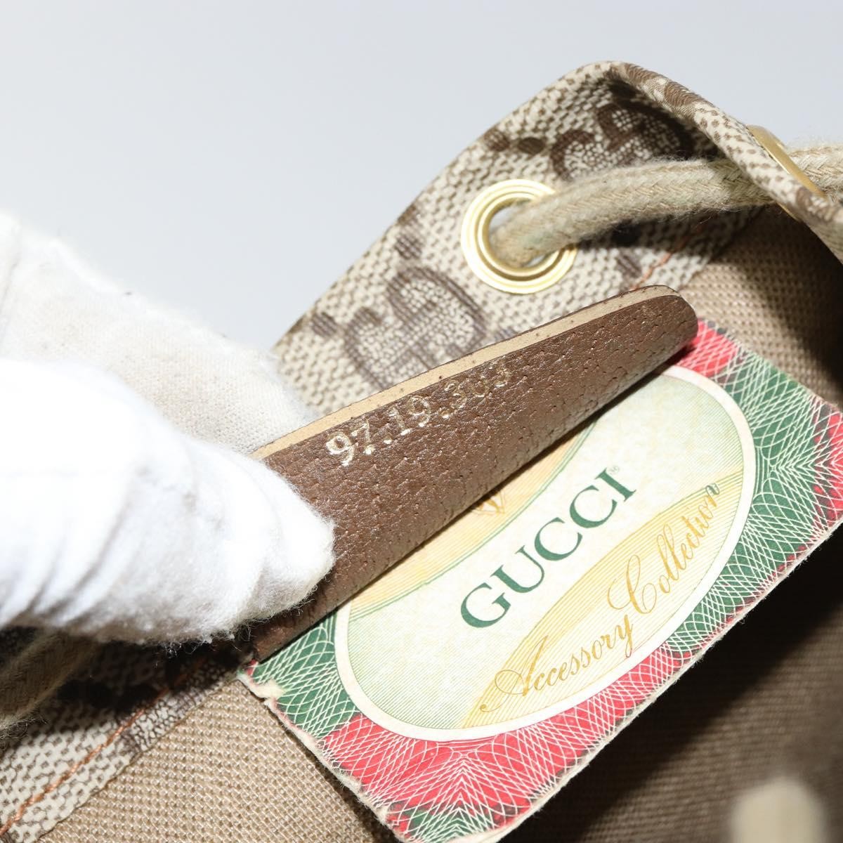 Gucci Drawstring Bucket Bag GG Canvas, BEIGE, CANVAS, Clutche & pouche