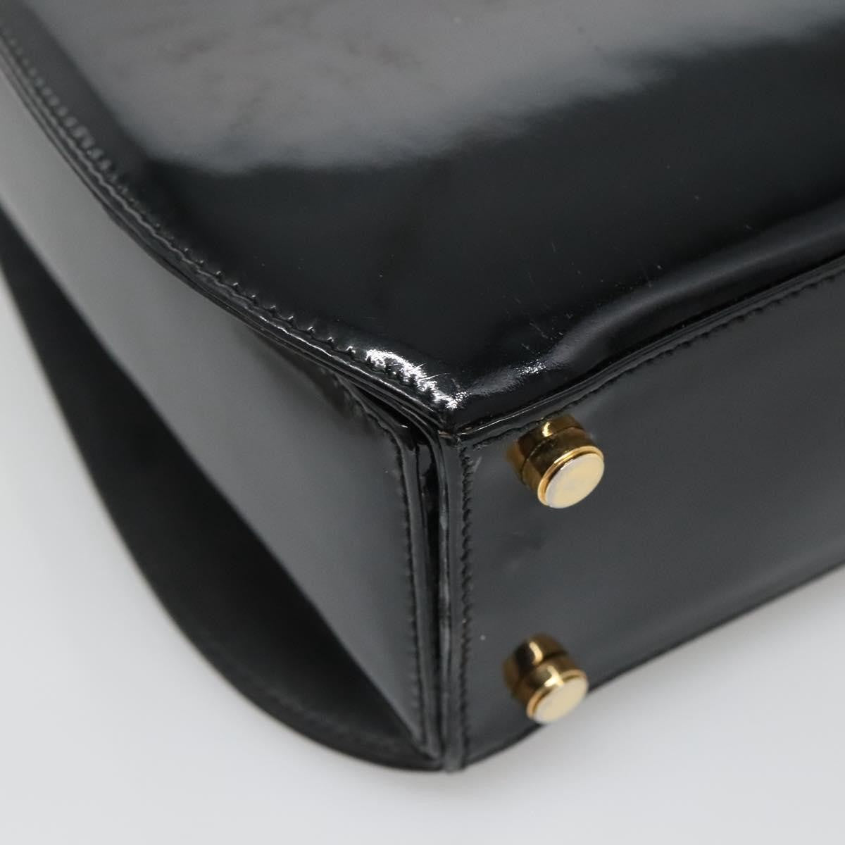 Salvatore Ferragamo Gancini handbag Patent leather, BLACK, PATENT_LEATHER, Handbag