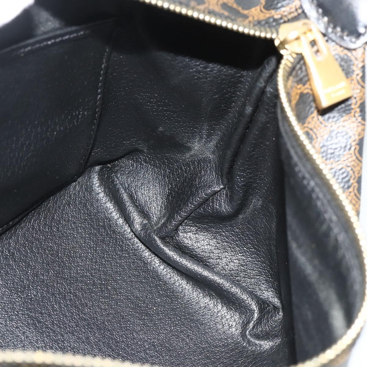 Celine Vintage Macadam Shoulder Bag Macadam Canva  Vinyl, Black, Canvas, Handbag