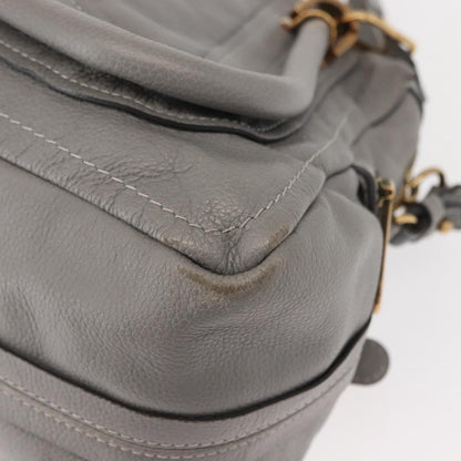 Chloe Paraty Top Handle Bag Leather, GRAY, LEATHER, Handbag