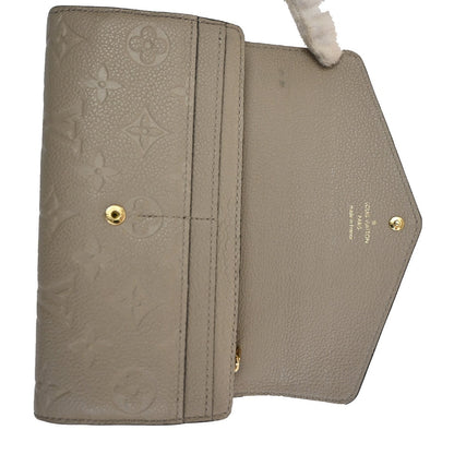 Louis Vuitton Portefeuille Sarah Wallet Monogram Empreinte, BEIGE, LEATHER, Wallets