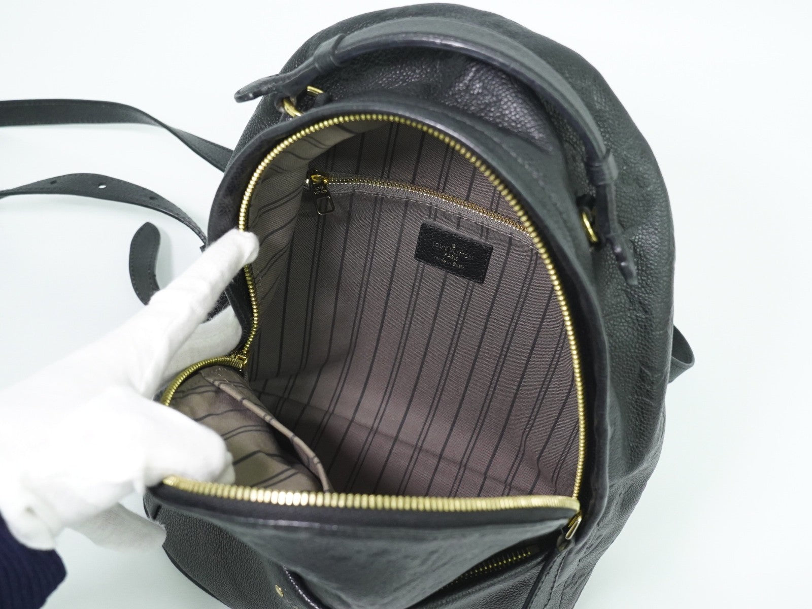 Louis Vuitton Sorbonne Backpack Monogram Empreinte Leather, BLACK, LEATHER, Backpack