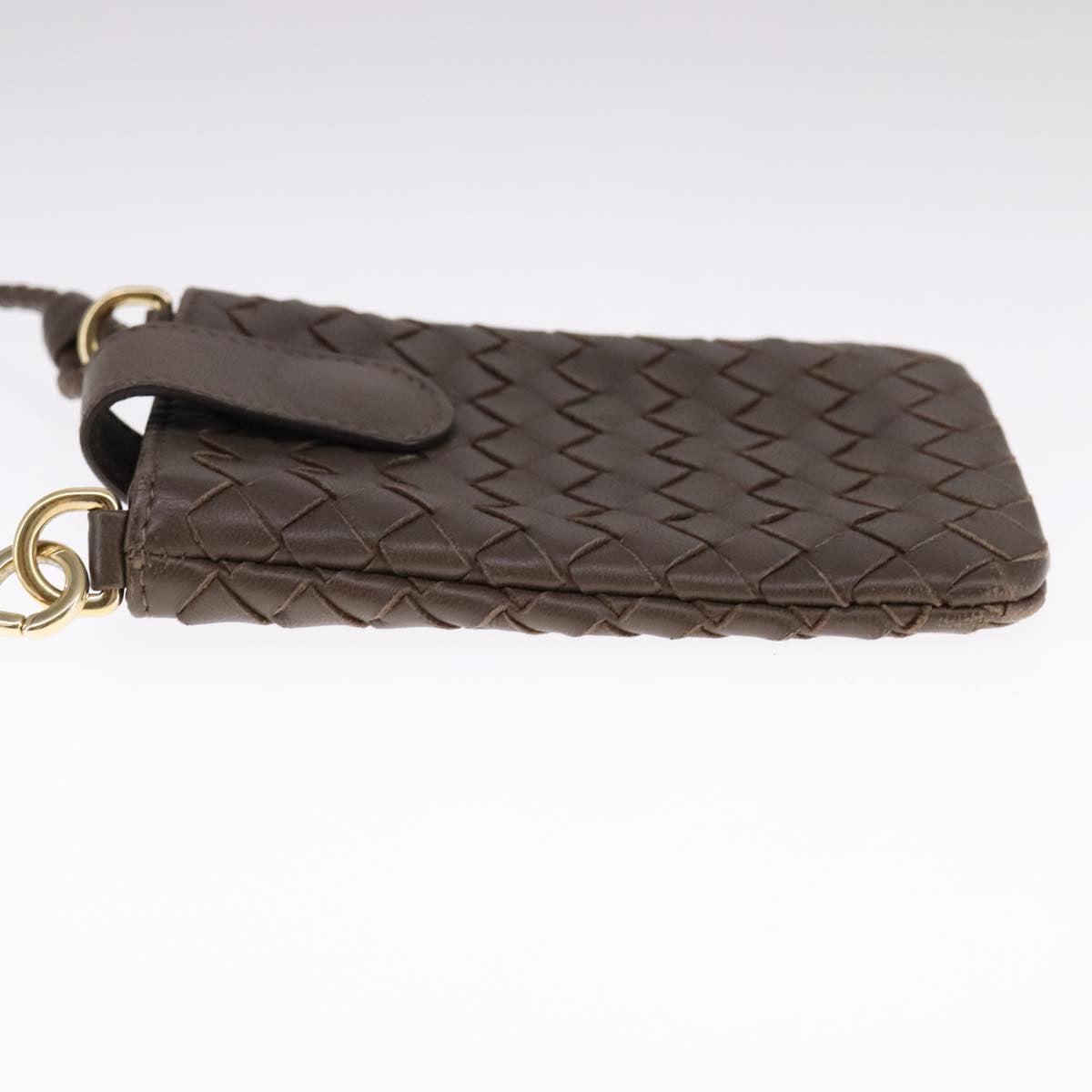 Bottega Veneta Crossbody Phone Holder Pouch Intrecciato Nappa, BROWN, LEATHER, Clutche & pouche