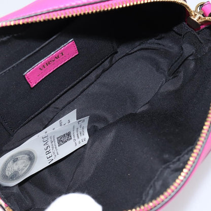 Versace Medusa Icon Front Slip Pocket Camera Bag Quilted Leather, PINK, LEATHER, Shoulder bag