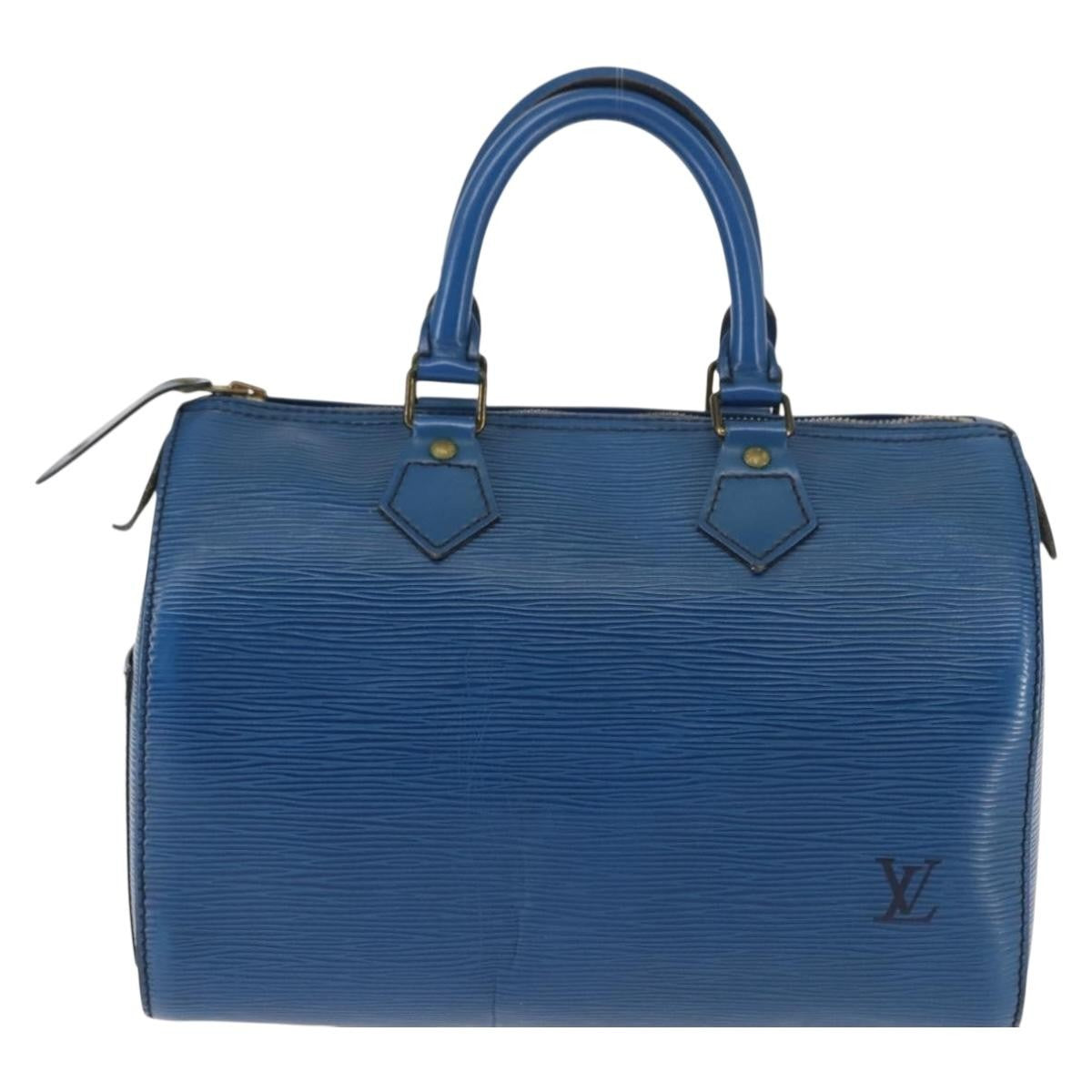 Louis Vuitton Speedy Handbag Epi Leather, BLUE, LEATHER, Handbag