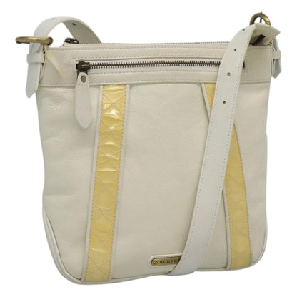 Burberry Vintage Shoulder Bag Leather, WHITE, LEATHER, Shoulder bag