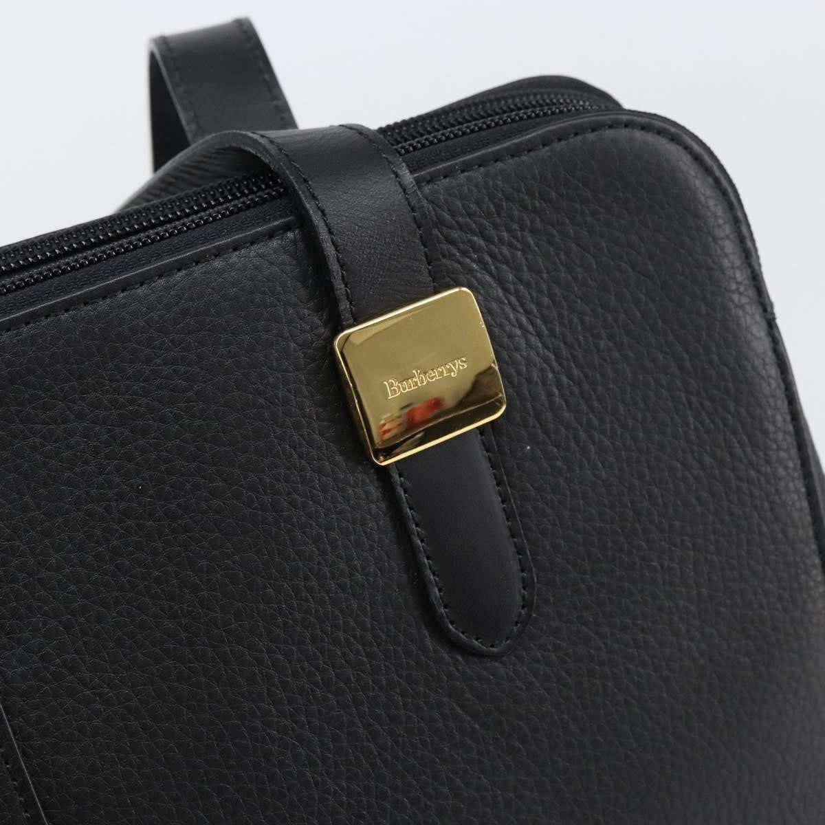 Burberry Vintage Shoulder Bag Leather, BLACK, LEATHER, Shoulder bag