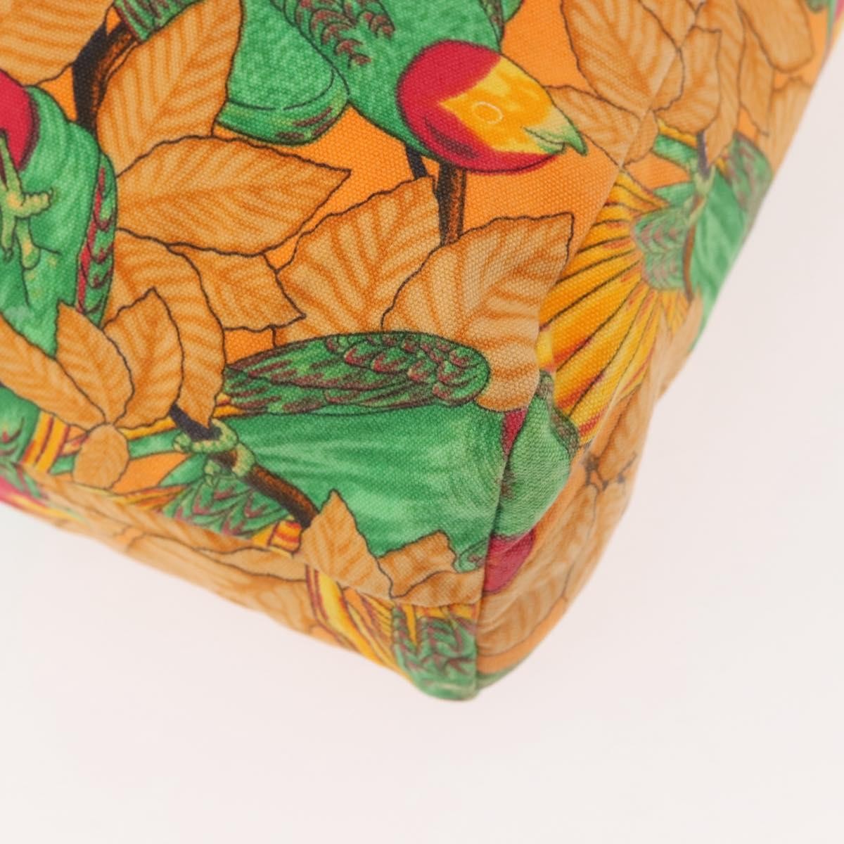 Hermes Beach Tote Printed Toile, ORANGE, CANVAS, Tote bag