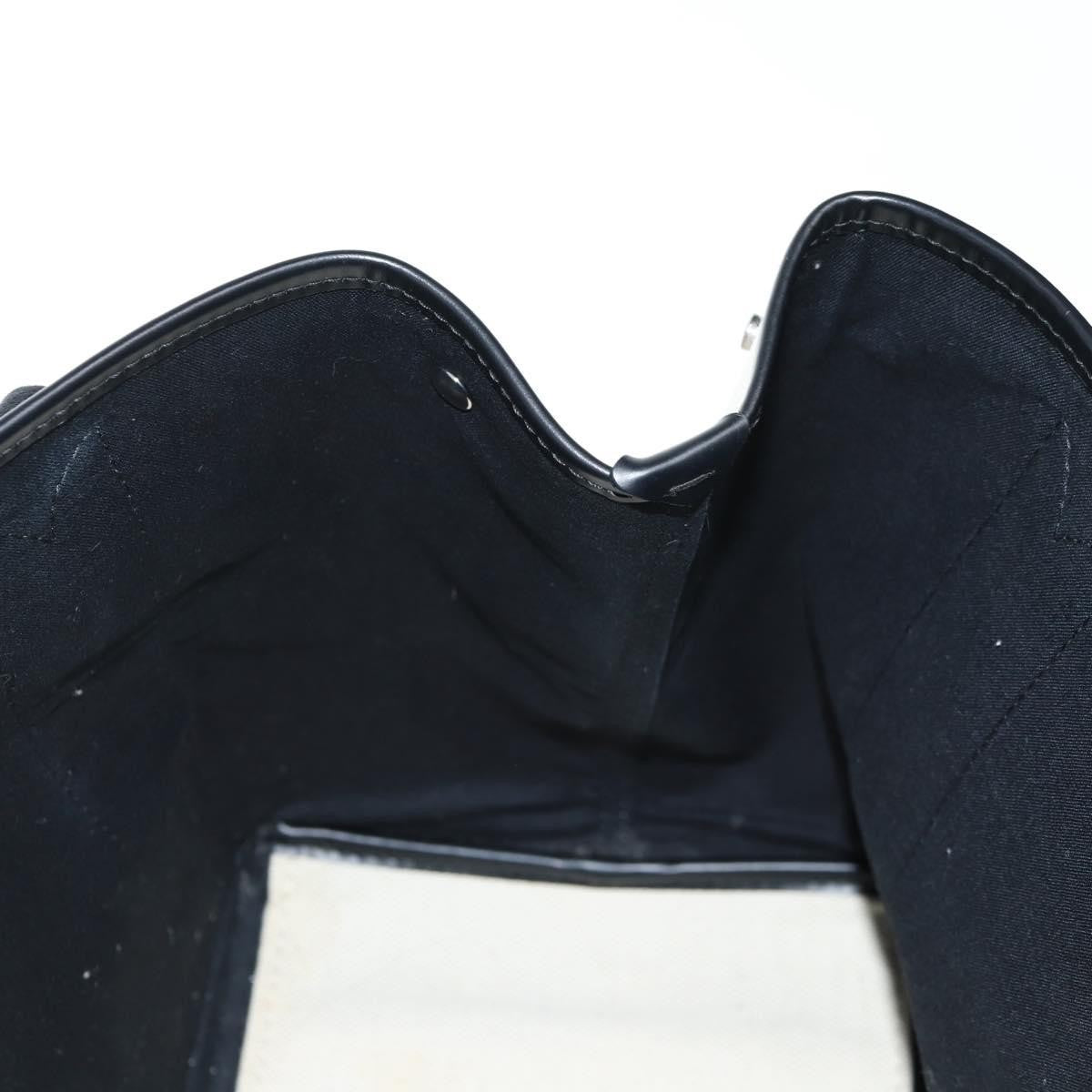 Balenciaga Navy Cabas Canvas with Leather, WHITE, CANVAS, Tote bag