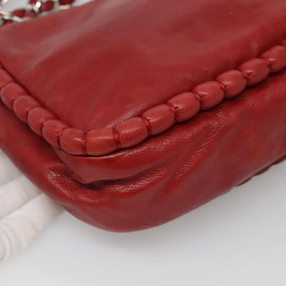 Chanel Timeless CC Flap Bag Leather, RED, LEATHER, Shoulder bag