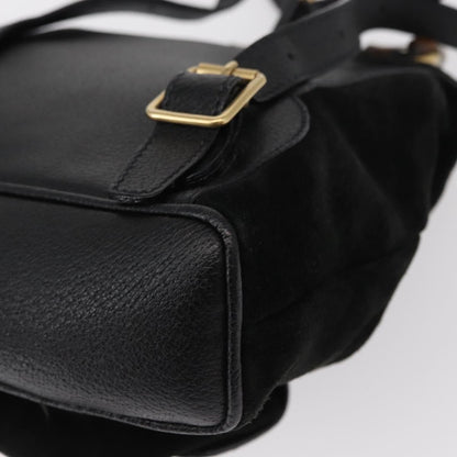 Gucci Vintage Bamboo Backpack Suede, BLACK, SUEDE, Backpack