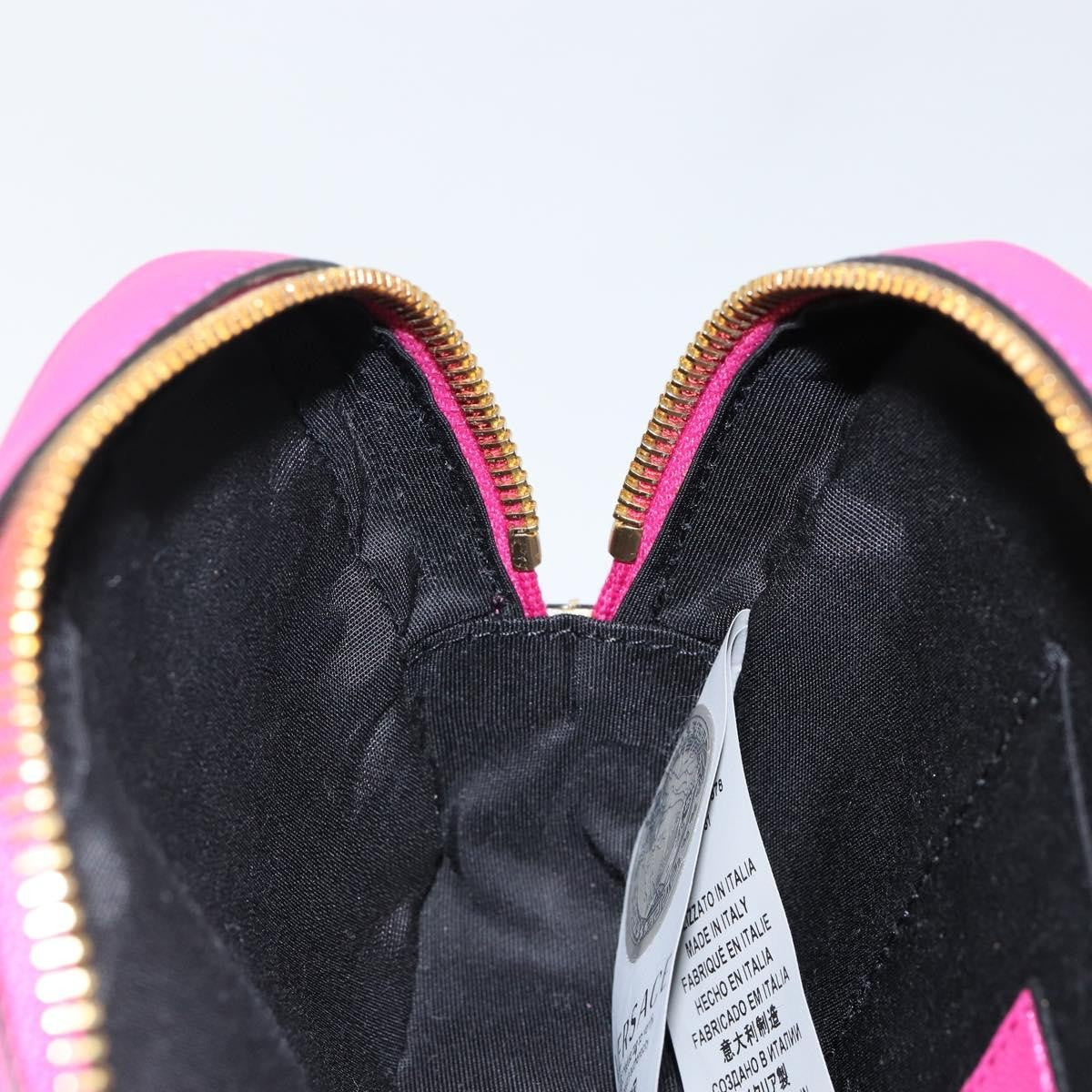 Versace Medusa Icon Front Slip Pocket Camera Bag Quilted Leather, PINK, LEATHER, Shoulder bag