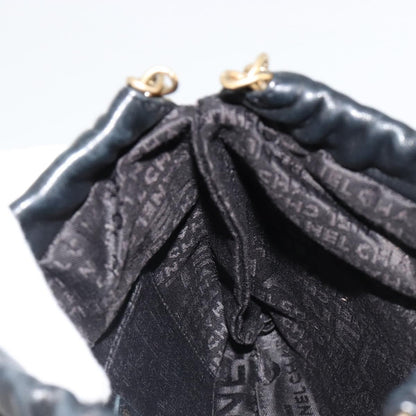 Chanel Chain Tote Leather, Black, Leather, Shoulder Bag