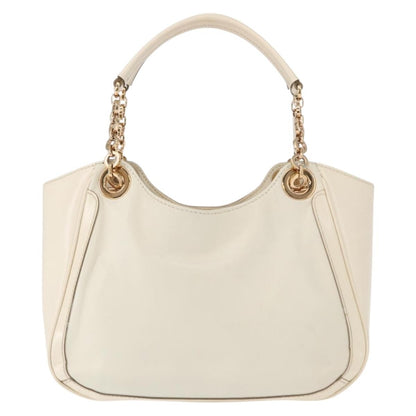 Salvatore Ferragamo Betulla Chain Tote Leather, WHITE, LEATHER, Handbag