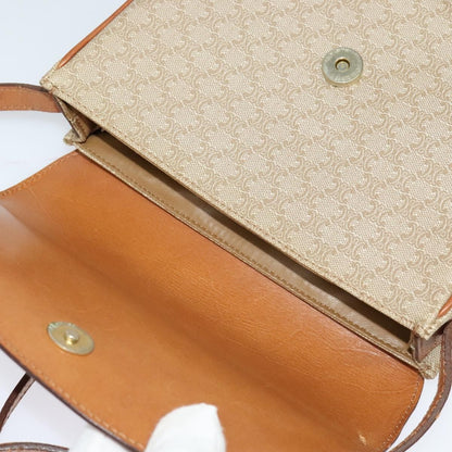 Celine Macadam Shoulder Bag PVC Leather, BEIGE, CANVAS, Shoulder bag