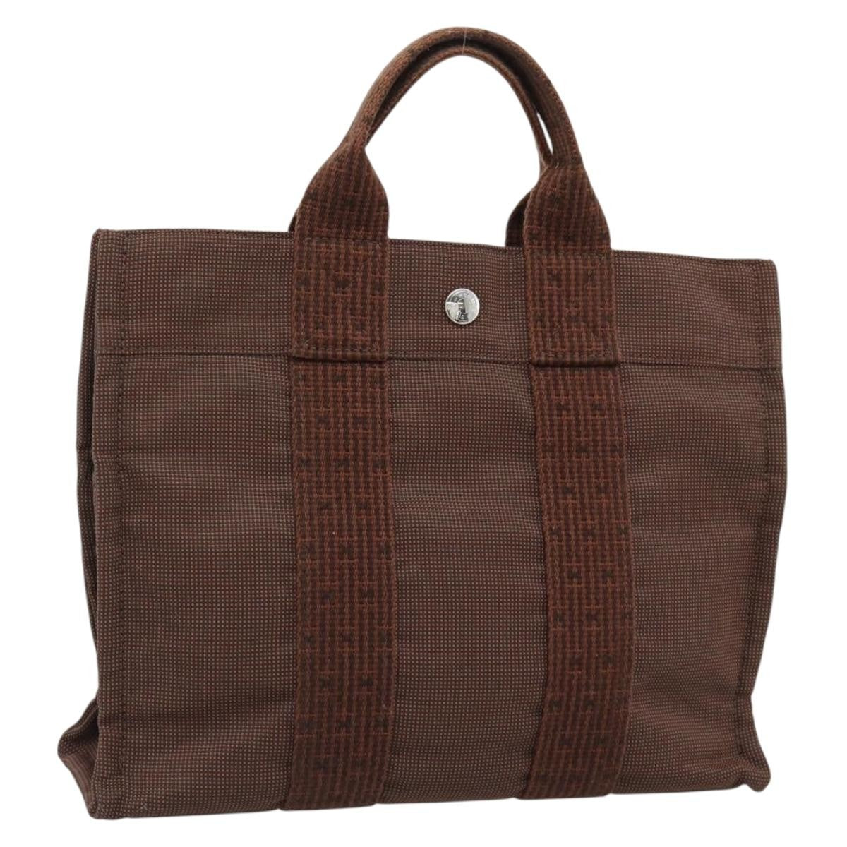 Hermes Fourre-tout Herline Fourre-tout Herline, Brown, Canvas, Tote Bag