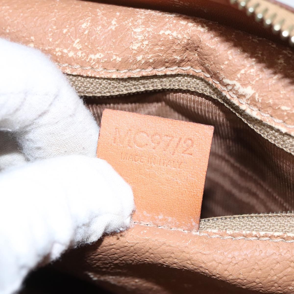 Celine Macadam Handbag Macadam with leather, BROWN, CANVAS, Handbag