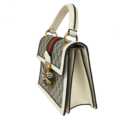 Gucci Queen Margaret Top Handle Bag GG Coated Canvas with Leather, BEIGE, CANVAS, Handbag