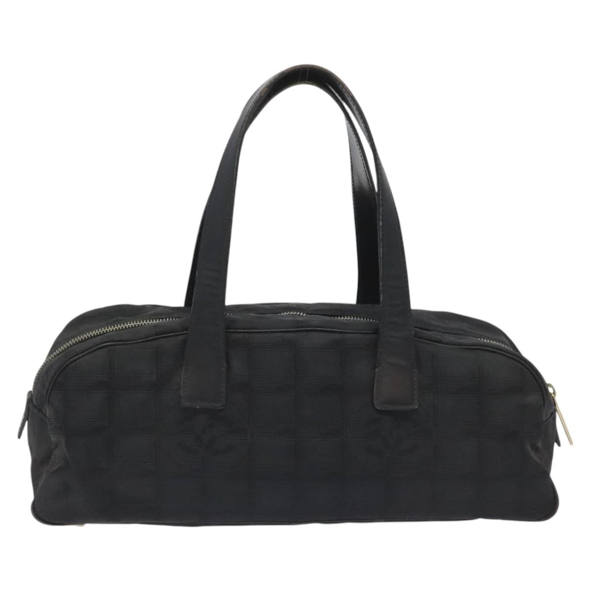 Chanel Travel Line Satchel Nylon, BLACK, NYLON, Handbag